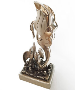 Alternative view of Scultura Ottaviani Home "Airone madre con figli" in argento 925/1000