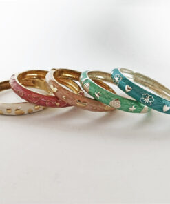 Alternative view of Bracciale rigido Stroili Oro coll. "Sal Y Limon" metallo dorato smaltato bianco con cuori
