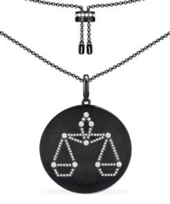 Alternative view of Collana Apm Monaco coll. ZODIAQUE LIBRA in argento brunito 925 - segno bilancia