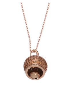 Alternative view of Collana da donna AMEN in argento sterling 925 rosè ciondolo campanella con zirconi