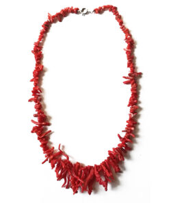 Collana da donna frange di corallo rosso del Mediterraneo Corallium Rubrum lavorazione artigianale