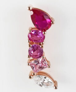 Mono Orecchino da donna in argento rosè 925 e cristalli colorati cubic zirconia nei toni del rosa