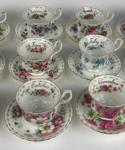 Tazza da tè con piattino Royal Albert collezione "Flower of the month" mese di settembre/september